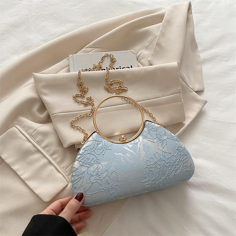 

Французская нишевая дизайнерская сумка женская 2025 новая модная сумка-мессенджер на цепочке, сумочка для ручной носки, квадратная сумка синий