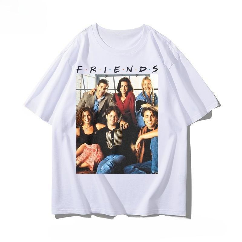American Tv Series Related Products Friends Shortsleeved Summer Unisexs Unisexs Pure Cotton Loosefitting Base Clothing