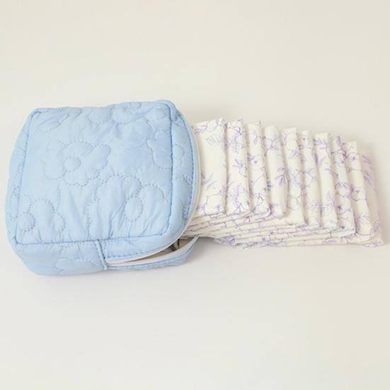 Sanitary Napkin Storage Bag Toiletries Keys Cards Storage Bag Organizer Floral Pattern Zipper Closure Travel Essentials Case