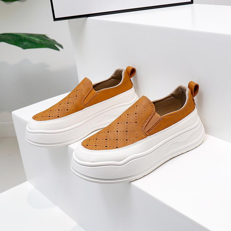 

Женские летние повседневные кроссовки на платформе, нескользящие дышащие прогулочные туфли из искусственной кожи, массивные кроссовки для бега, теннисные туфли, рабочие модельные лоферы для женщин 40