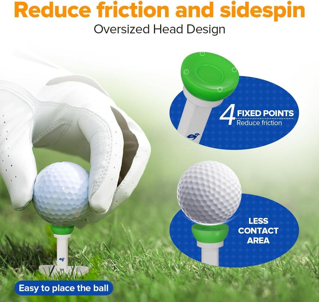 GreenLife Golf Tees Golf Alignment Tees with 5 Height Adjustments and Launch Direction Adjustment Function Can also be used as a Green Marker Perfect