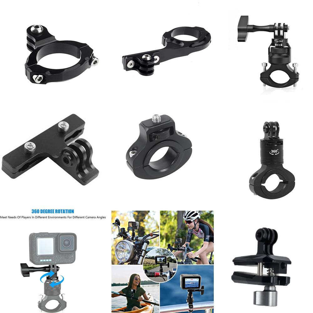 Motorcycle Bicycle Handlebar Aluminum Accessories Mount Clamp for GoPro Hero 13 12 DJI OSMO 360 Action 5Pro 6 Insta360