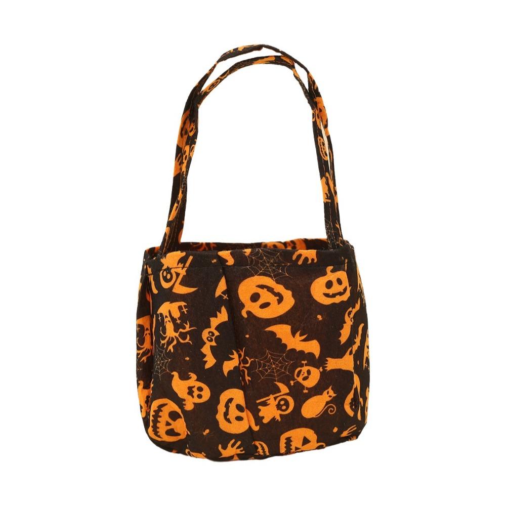Non-Woven Halloween Candy Bag Portable Trick-or-Treat Bag Pumpkin Candy Bucket  Trick or Treat