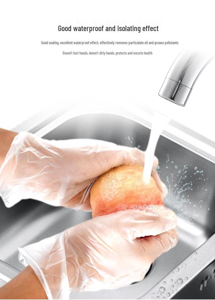 Transparent PVC Disposable Gloves: Oil & Stain-Proof for Kitchen, Beauty, Hairdressing, and Dishwashing