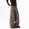 Three-dimensional Pleated A-shaped Silhouette Suit Pants Women's and Men's Spring Drape Casual Pants Loose Straight Wide-leg Pants