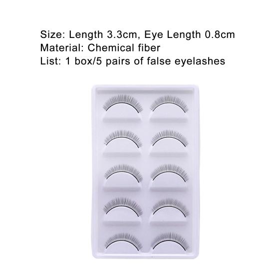 5Pairs/Box False Eyelashes Fine Craftsmanship Convenient Fiber Makeup Extensions Eye Lashes for Practice
