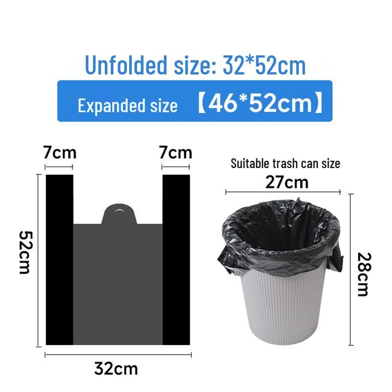 Thick Black Disposable Plastic Handheld Food Bag
