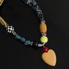 Heart beaded patchwork necklace women's y2k hot girl retro stylish silk scarf clavicle chain