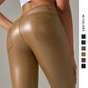 Kış Sıcak Peathers Pantolon Nessaj PU Tayt Spor Spor Pantolon Cepler Ile Düz Renk Spor Tayt