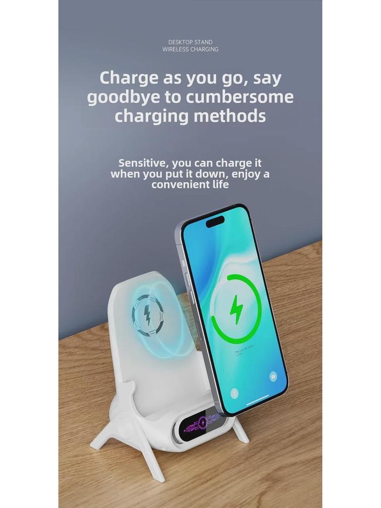 Lazy Mobile Phone Holder: Creative Wireless Charger, Multifunctional Desktop Stand with Magnetic Fast Charging and Small Chair Design