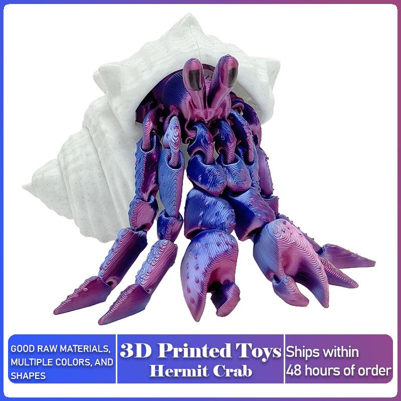 Articulated Hermit Crab 3D Printed Model Movable Joints Cool Desktop Creative Ornament Fun Home Room Decoration Crafts Artwork