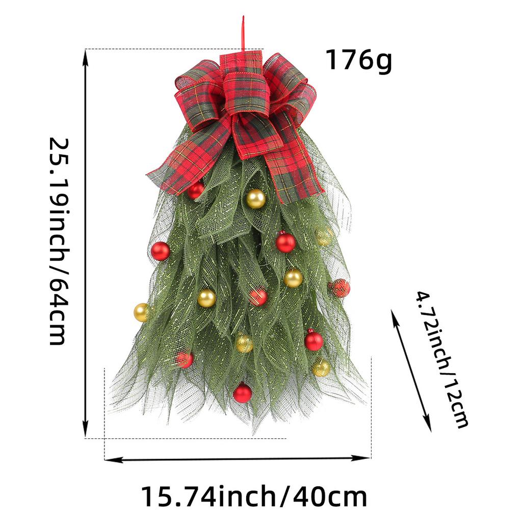 Christmas Tree Wreath Decoration Props, Christmas Christmas Ball Mesh Wreath, Window Staircase Arrangement, Door Hanging