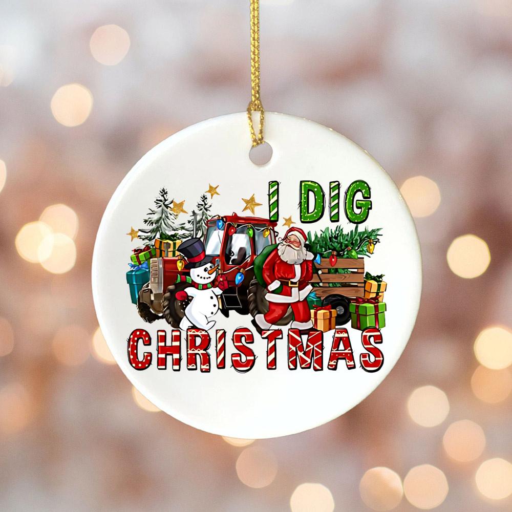Christmas 2025 Ornament Christmas Decoration Holiday Gift Idea Round Ceramic Ornament Gift Exchange Xmas Tree Decor