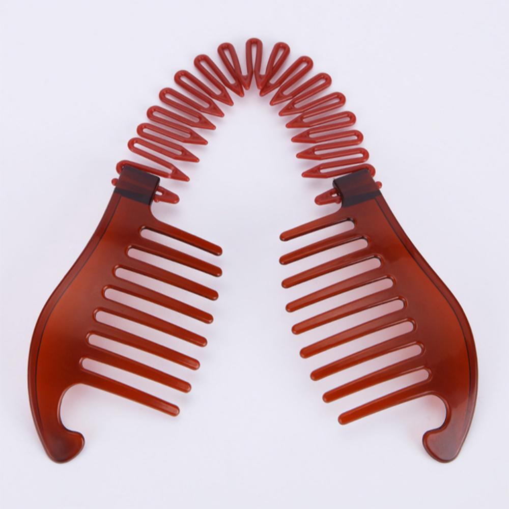 Damen Kamm Haaransatz-Heber Kralle Schwarz Braun Gummibänder Haarkamm Haaraccessoires Bananen-Klipse