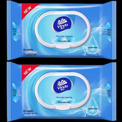 Pure Water Wet Wipes (80 Sheets X 2) & Tissue Paper Combo