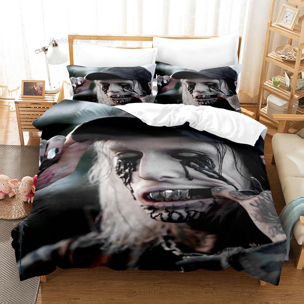 

Ghostemane Bedding Set Single Twin Full Queen King Size Bed Set Aldult Kid Bedroom Duvetcover Sets 3D Print Cool Hip Hop EU single(135x200cm)