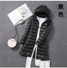 Autumn and winter new light and thin women's down jackets Pinghu medium and long light white duck down jackets detachment caps plus size