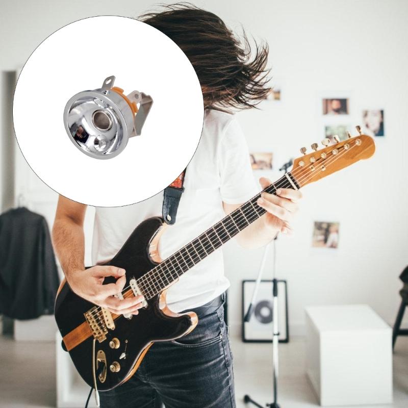 Mono Instrument Jacks Electric Guitar Jacks Single Channel Guitar Plug Metal Texture for Electric Guitar and Bass