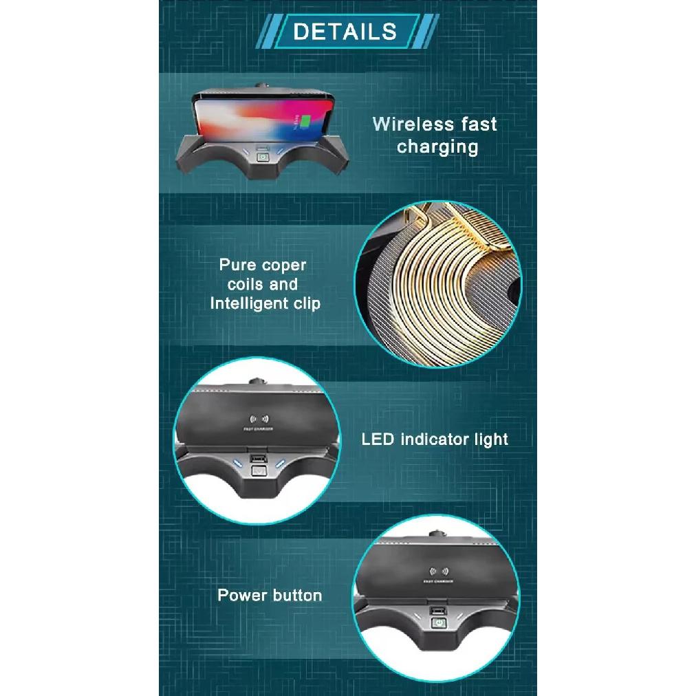 Wireless Charger For BMW X1 F48 F49 X2 F39 2016-2021 15W Fast Car Mobile Charging Phone Holder Usb Center Console Accessories