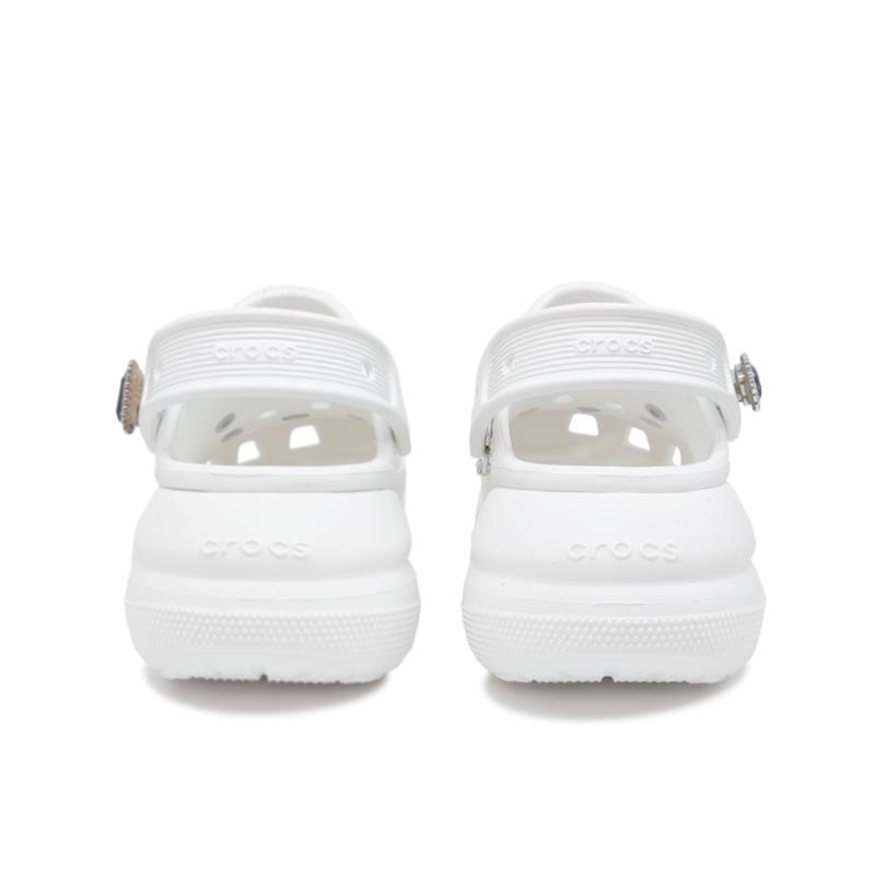 Crocs Crush Clog Aoyama Silver Buckle Movement Simple and Versatile Fashion Trend Casual Hole Shoes Women's White