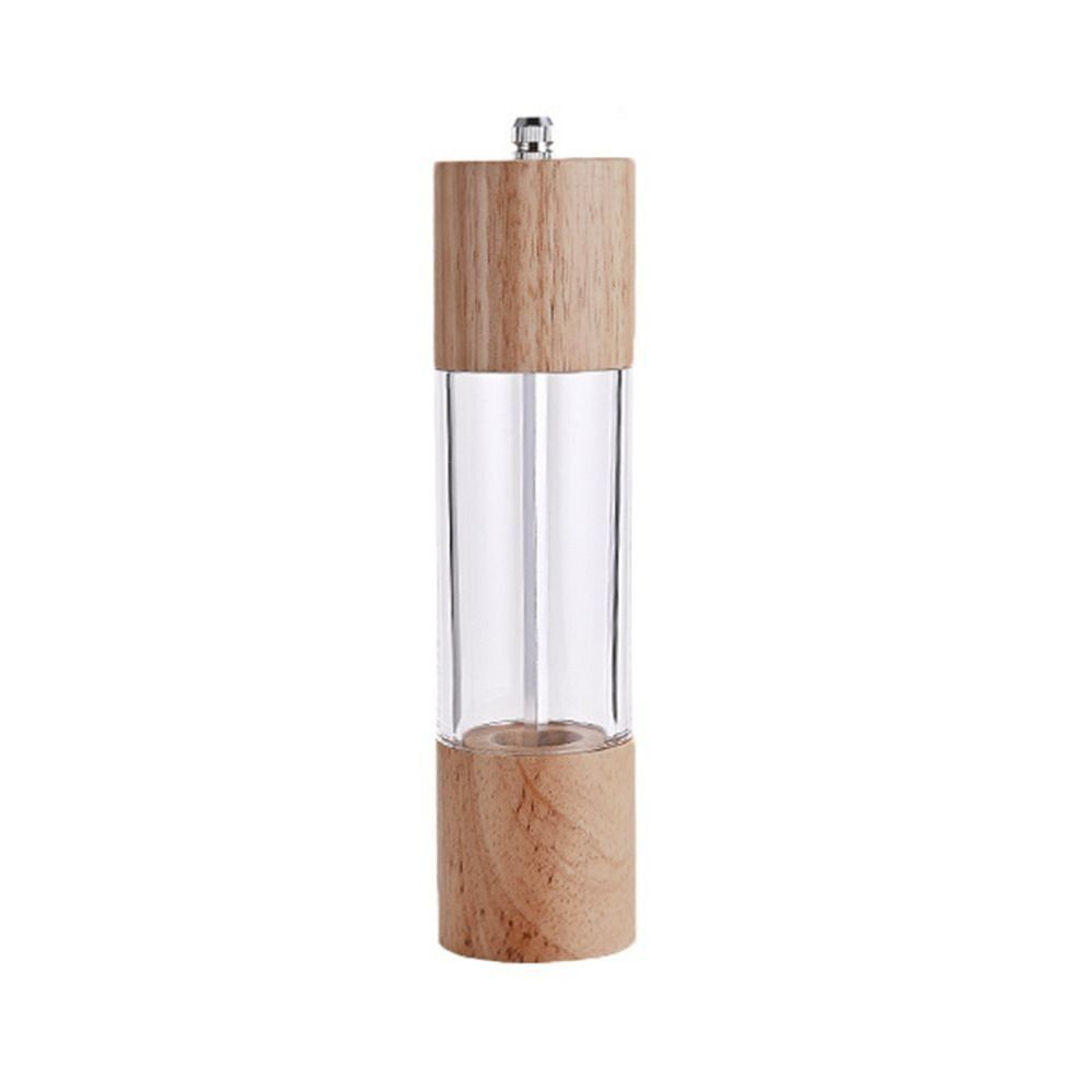Wooden Manual Adjustable Natural Kitchen Tool Spice Grinder Salt and Pepper Mill Sea Salt Jar