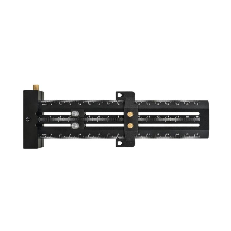 Metric/Inch Aluminum Limit Ruler Double Line Marking Ruler Multifunction Scribing Marking Ruler Measurement Tool