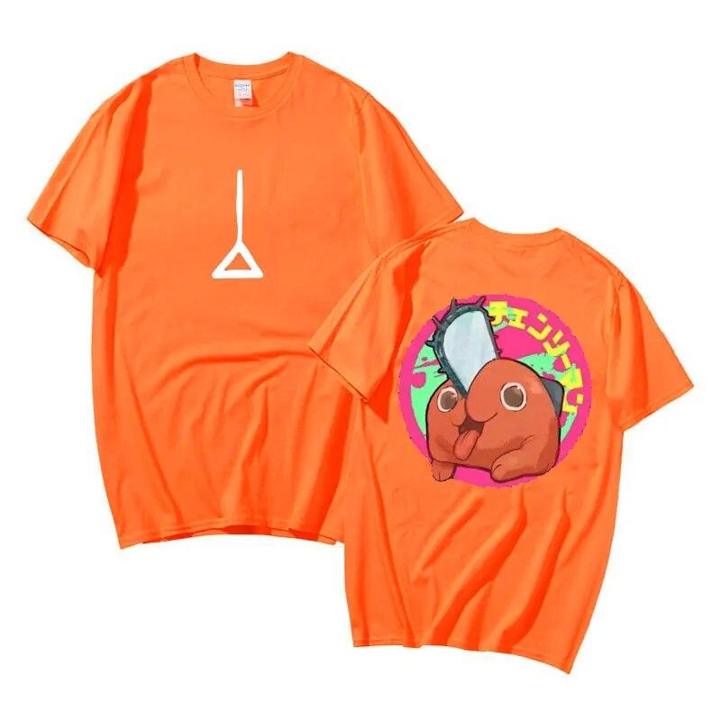Anime Chainsaw Unisex Denji Pochita Double Sided Print T Shirt Unisex Funny Cartoon T-shirt Unisex Women Fashion Unisexga Cotton Tee Shirt