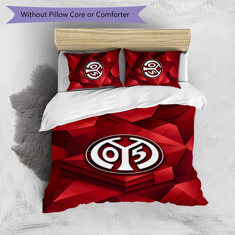 Mainz FC Printed 3PCS Bedding Set Breathable Duvet Cover with Pillowcases Decorative Bed Linen for Bedroom Home