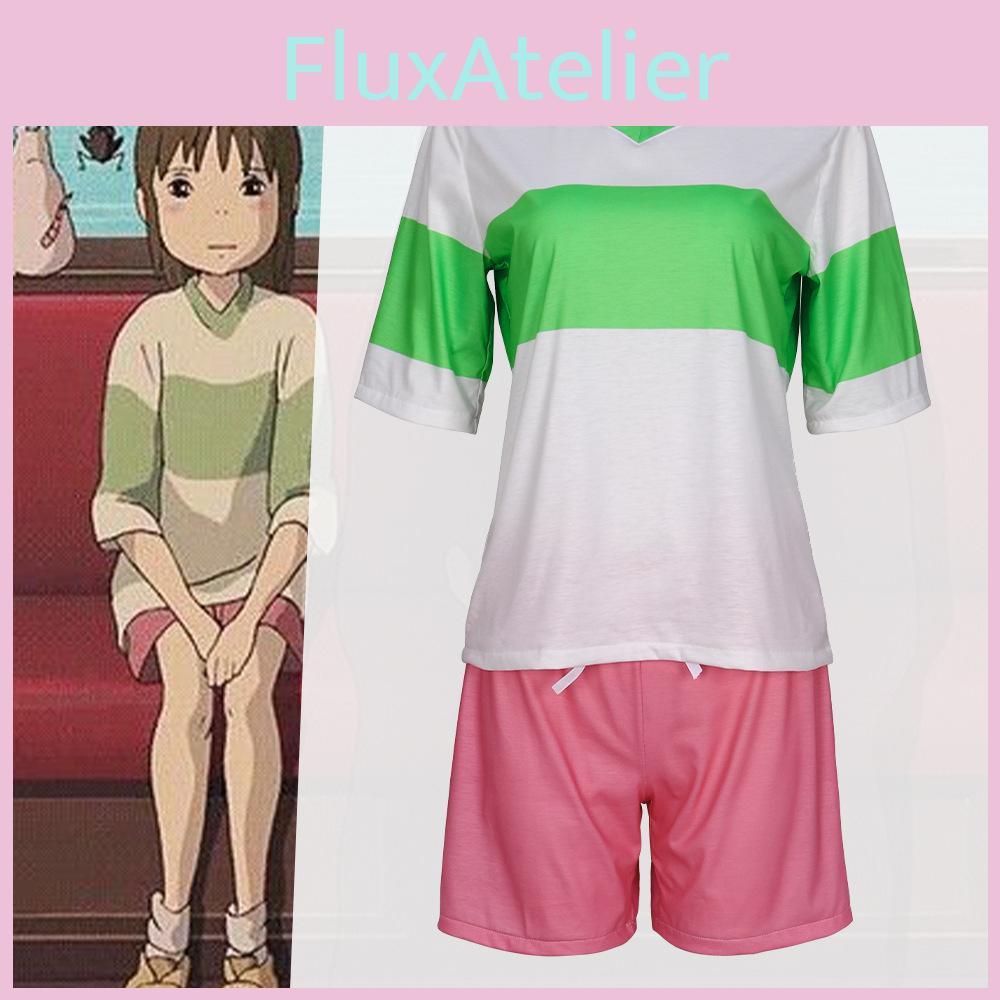 Spirited Away Ogino Chihiro Cosplay Costumes Set Halloween Stage Performance
