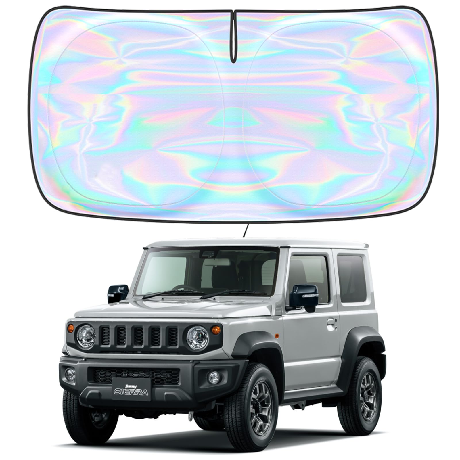 

для Suzuki Jimny JB04 Series JB64 JB74 Передний солнцезащитный экран на лобовое стекло Защита от солнечных ожогов Затемнение УФ-защита Защита от тепла В комплекте сумка для хранения [Новый 2025, Специально для автомобиля]