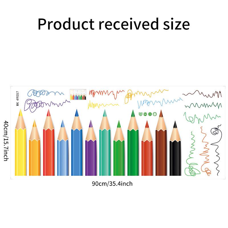 Bunter Bleistift Wandaufkleber Kinderzimmer Kindergarten Heim Wanddeko Selbstklebend