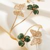 Metal Floral Open Cuff Armlet White Flower Cuff Arm Ring Vintage Butterfly Flower Arm Cuff  Gifts