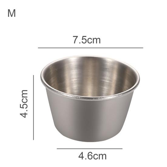 Stainless Steel Sauce Cup Round Dipping Tomato Condiments Bowl Kitchen Accessory