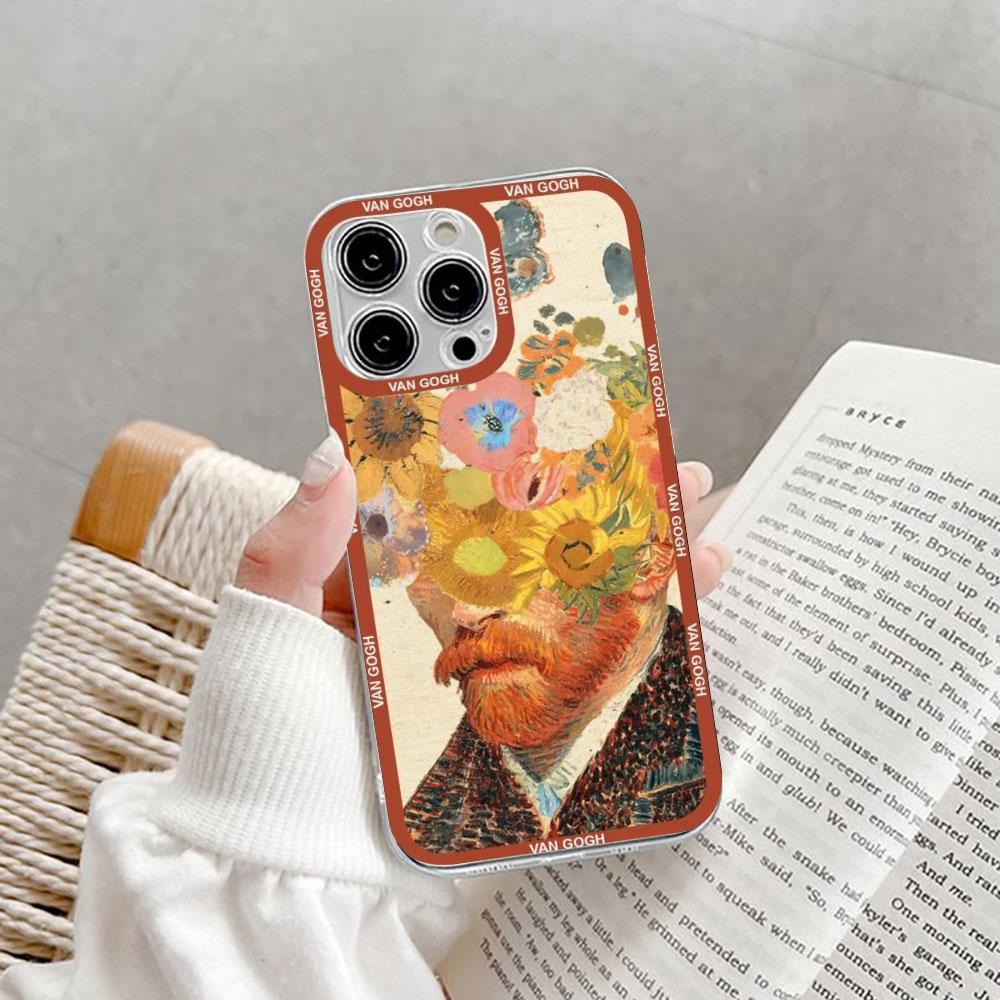 Retro Van Gogh Oil Painting Phone Case for IPhone 15 7 8 Plus SE2 11 13 12 14 Pro MAX XR XS X SE2 Vintage Art Cover Clear Fundas