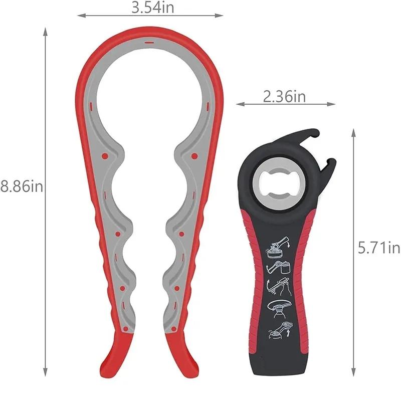 

Jar Opener for Weak Hands 5 in 1 Multi Function Can Opener Bottle Opener Kit with Non Slip Silicone Handle