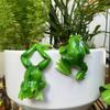 Frog Garden Statue Cute Animal Planter Hanger Funny Frog Statue Set Of 2 Planter Terrarium Decor For Balcony Lawn Shelf Desk