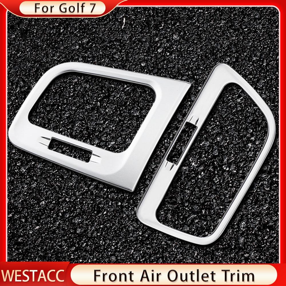 2 Stücke ABS Auto Luftauslass Aufkleber für Volkswagen VW Golf 7 MK7 7,5 MK7.5 2013- LHD Klimaanlage A/C Entlüftungsabdeckung