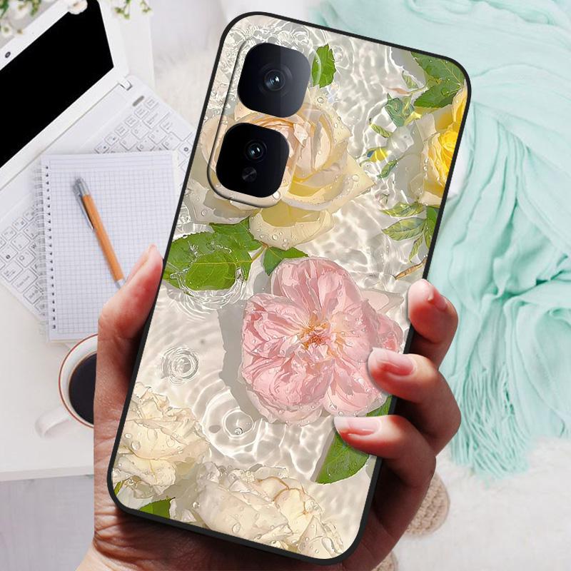 For VIVO IQOO Neo 10 Pro Case Black Cover Flowers Silicone Soft Back Cases For vivo iQOO Neo 10 Neo10 5G Phone Case 10Pro Bumper