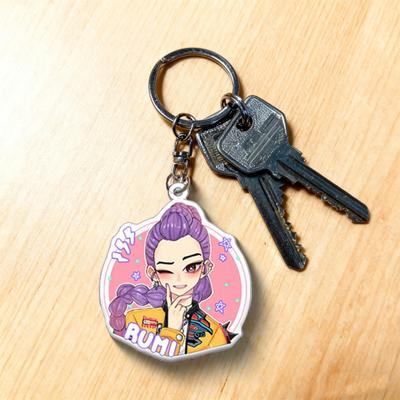 Yousheng Demon Hunters Figures Keychains Cartoon Anime Keyring Pendant Cute Car Bags Key Holder Kawaii Mobile Phone Backpack Hanging Charm