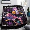 1PC Kpop Demon Hunters Print Flannel Blanket, High Quality All Seasons, Home Decor, Warmth and Comfort, Perfect for Christmas Gifts