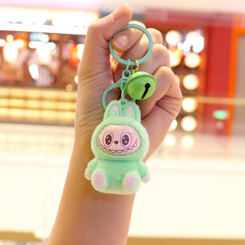 Flocking Cute Keychain Cartoon Doll Schoolbag Student Pendant Gift Pendant