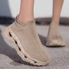 Unisex Flyknit Slip-On Sneakers Thick Sole Comfort Walking Shoes Men Women Fall