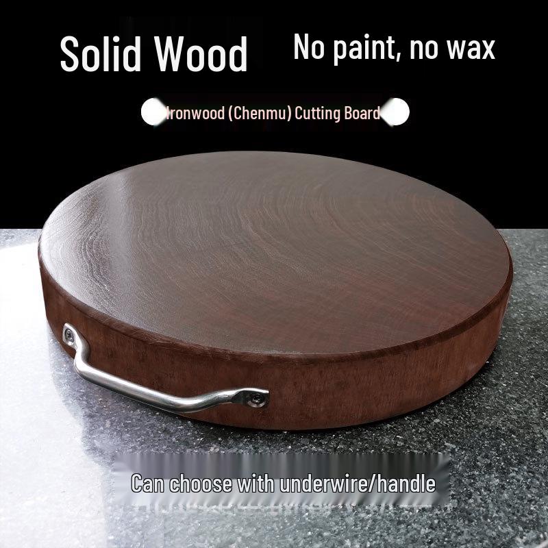 Ying Tang Round Ironwood Cutting Board with Handle