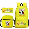 Cartoon Teacup Head Cuphead Student School Bag Backpack Three-piece Set Children's Shoulder Bag Pencil Bag