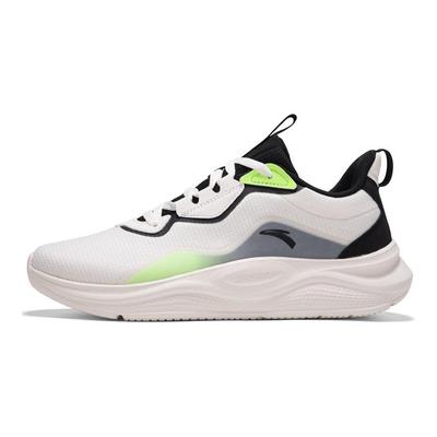 Cushioning Slip Resistant Abrasion Resistant Low Top Running Shoes Men's White Black 912235586-2