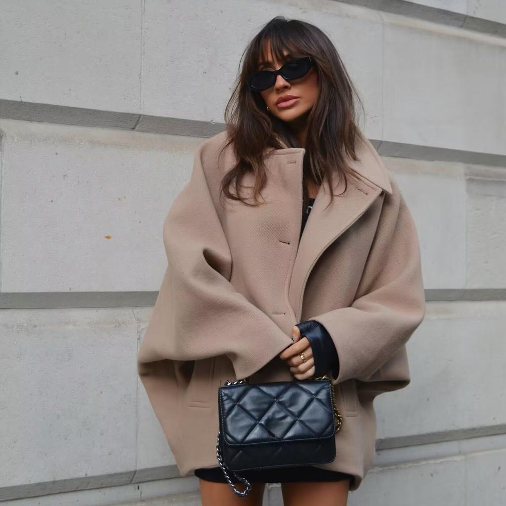 European and American Autumn and Winter Women's Retro Coat Lapel Loose Fur Coat