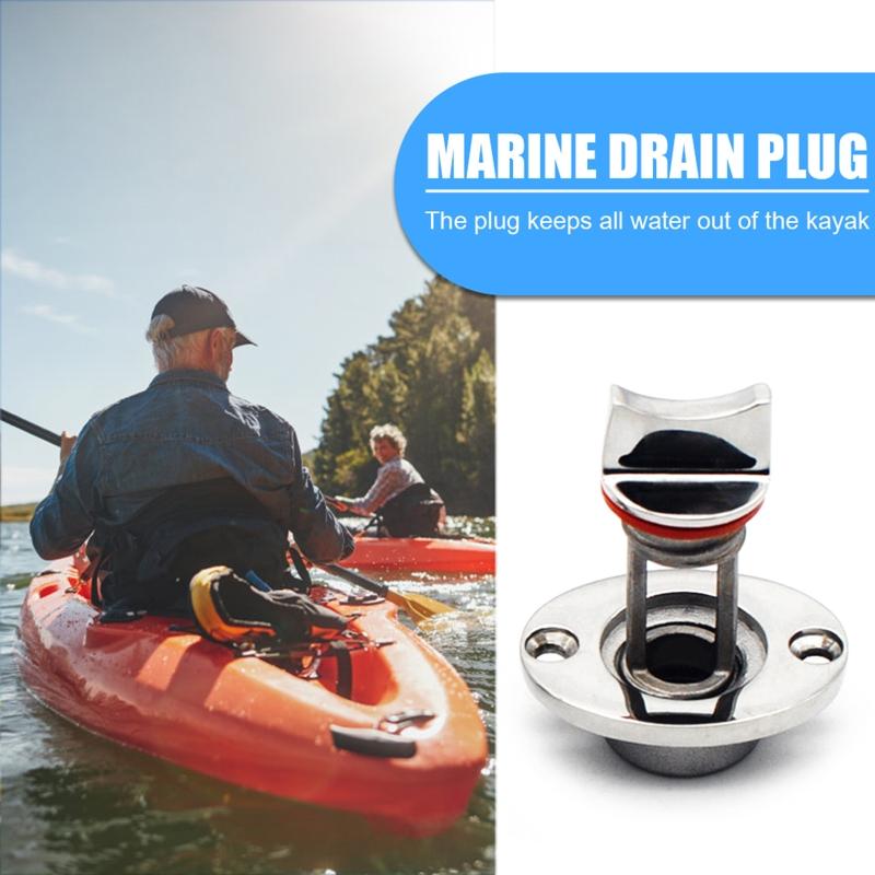 Marine Drain Plug Stern Wire Plug Bilge Sewage Outlet Kayak Boat Drain for Valve 316 Stainless Steel Replacement Repair