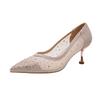 2025 Summer New High-heeled Women's Shoes Pointed Super Flash Crystal Diamond Shoes Shallow Thin Heels Sexy Banquet Shoes