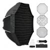 Octagonal Softbox with Bowens Mount 120cm Portable Foldable Quick Release Soft Box with Grid and Diffuser