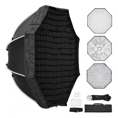 Octagonal Softbox with Bowens Mount 60cm Portable Foldable Quick Release Soft Box with Grid and Diffuser